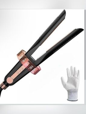 Black and Rose Gold Hair Straightener with LED Display - Women Hair Tool